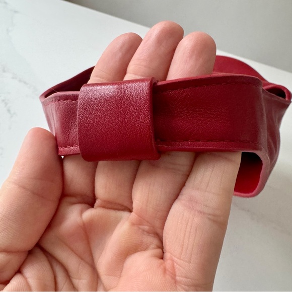 Reformation Small Leather Silvana Bucket Bag - Lipstick Red - Picture 9 of 16